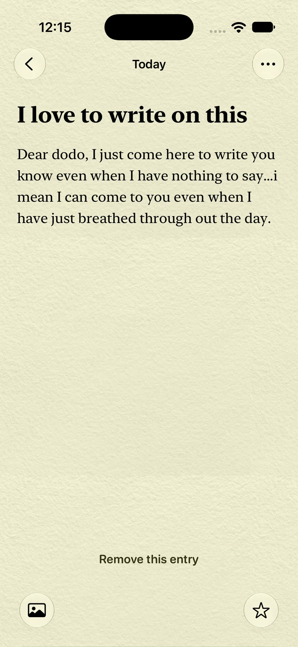 Dodo writing screen: I love to write on this