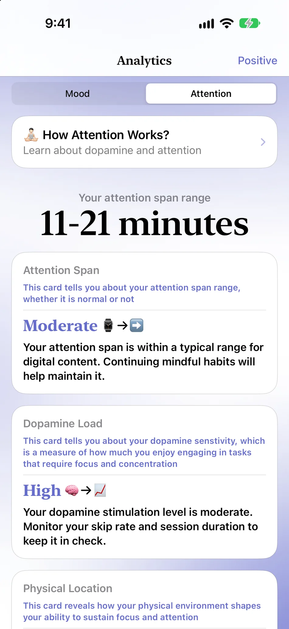 Maniee attention analytics and session patterns