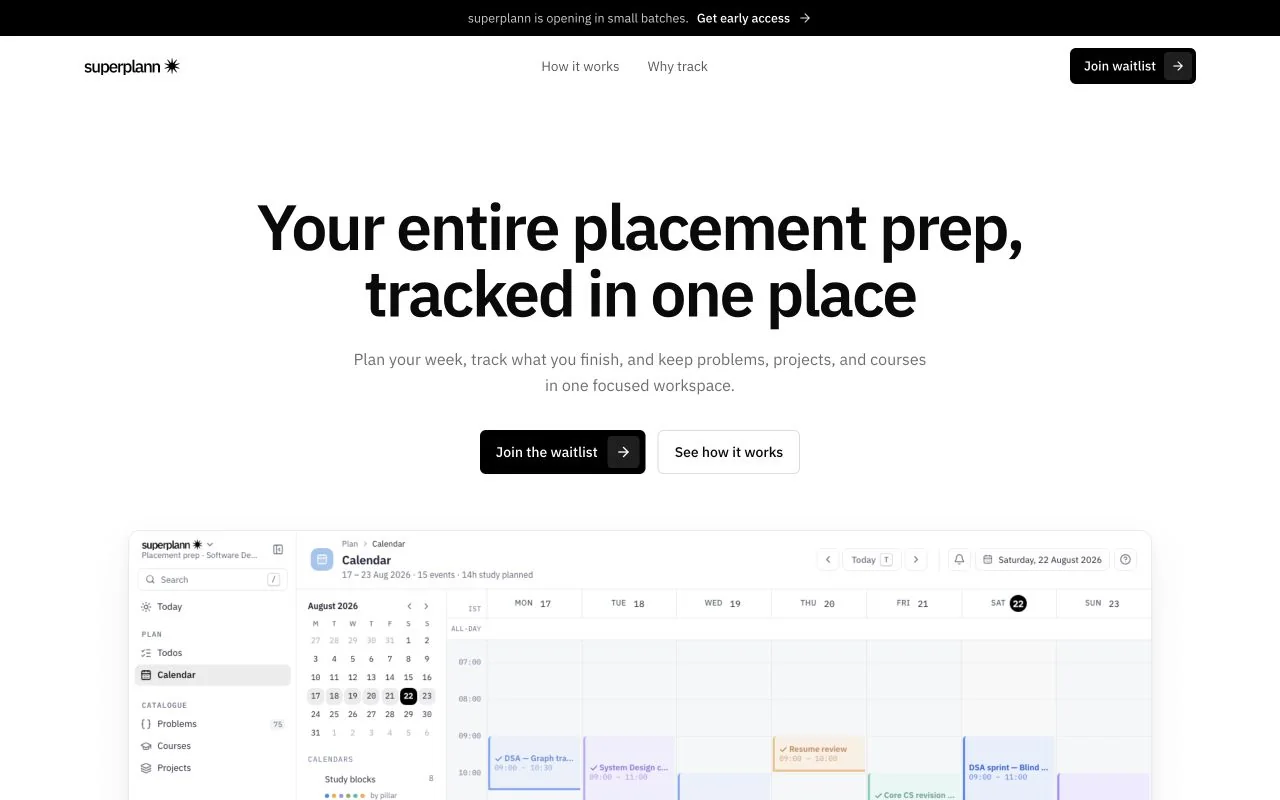 Superplann public introduction page
